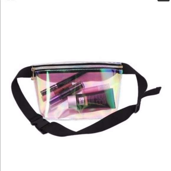 clear holographic fanny pack